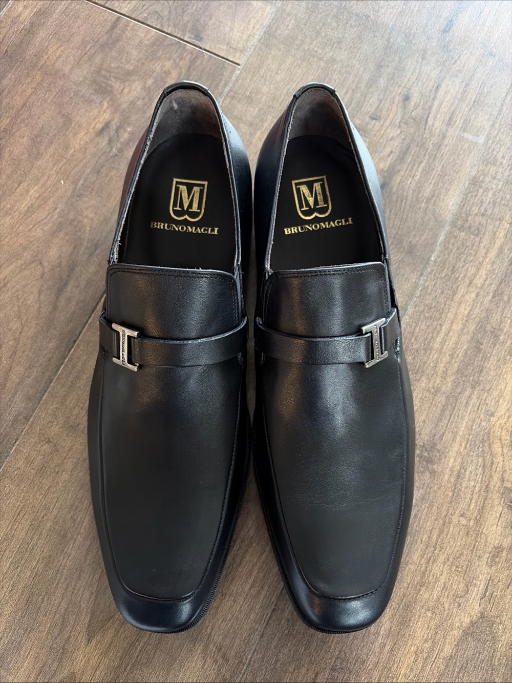 New In Original Box Bruno Magli Men's Pivetto Black Leather Bit Loafers Size 9 M